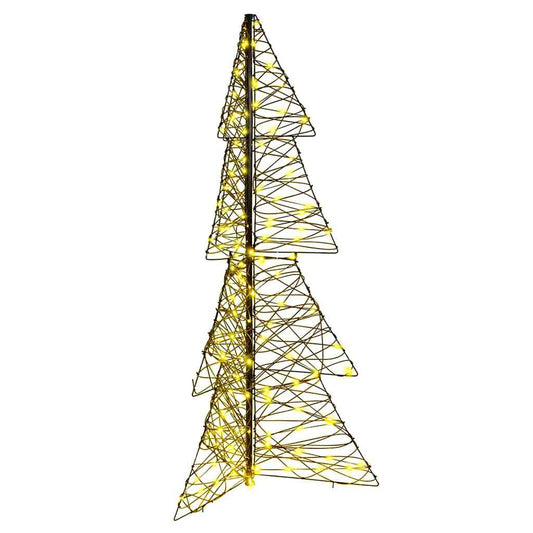 vidaXL Christmas Tree with 160 LEDs Warm White 150 cm Rattan