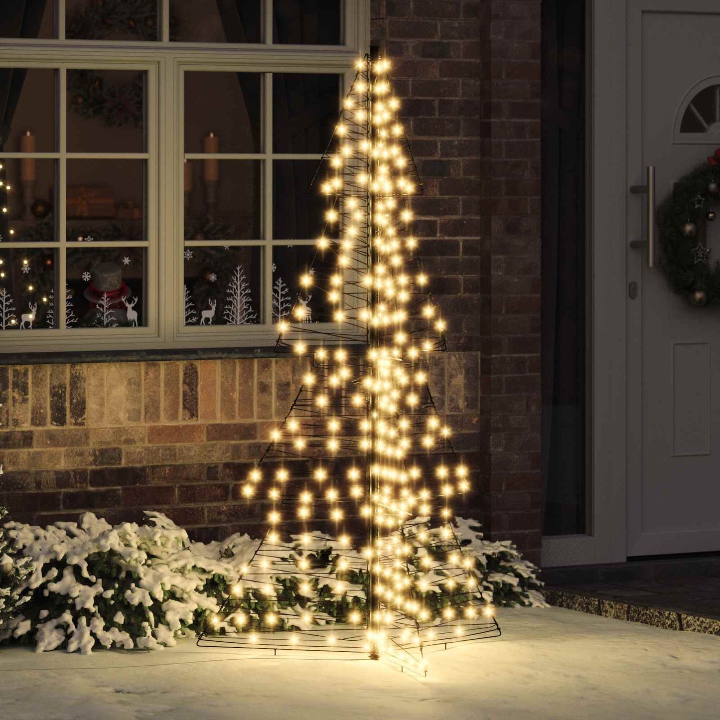vidaXL Christmas Tree with 240 LEDs Warm White 180 cm Rattan