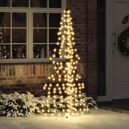 vidaXL Christmas Tree with 240 LEDs Warm White 180 cm Rattan
