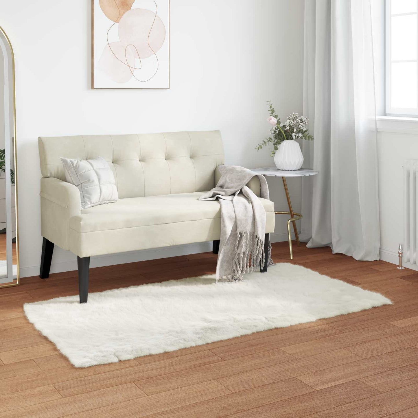 vidaXL Faux Sheepskin Rug TAFALLA White 60 x 110 cm Polyester