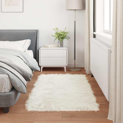 vidaXL Faux Sheepskin Rug TAFALLA White 80 x 150 cm Polyester