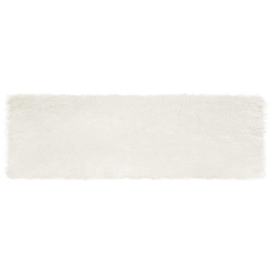 vidaXL Faux Sheepskin Rug TAFALLA White 80 x 250 cm Polyester