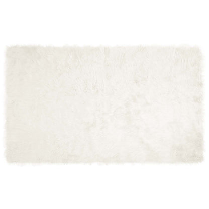 vidaXL Faux Sheepskin Rug TAFALLA White 100 x 200 cm Polyester