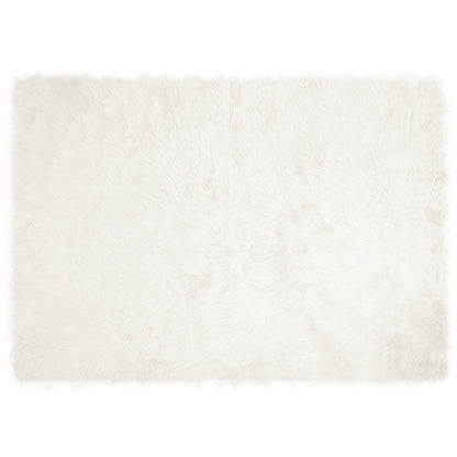 vidaXL Faux Sheepskin Rug TAFALLA White 140 x 200 cm Polyester