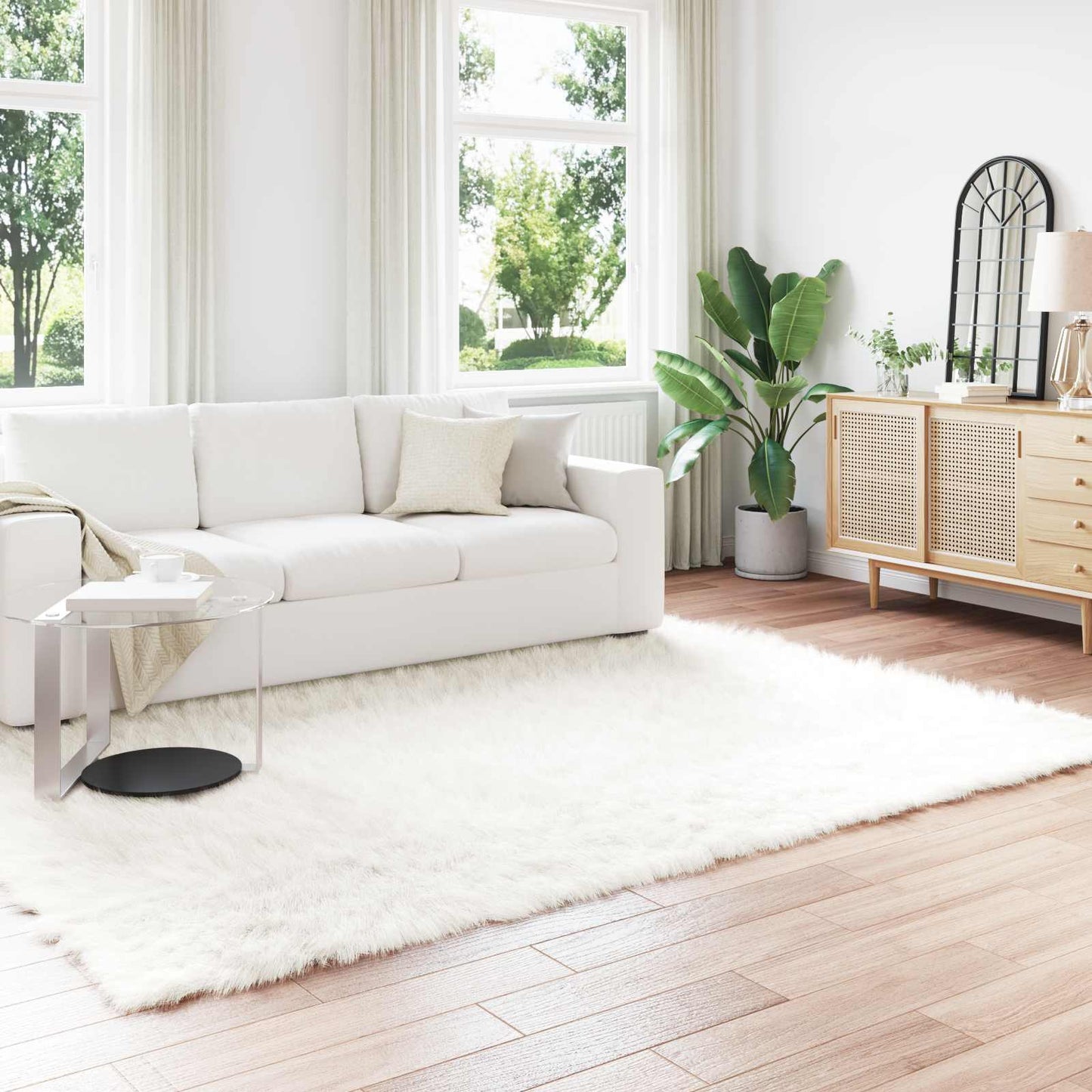 vidaXL Faux Sheepskin Rug TAFALLA White 200 x 280 cm Polyester