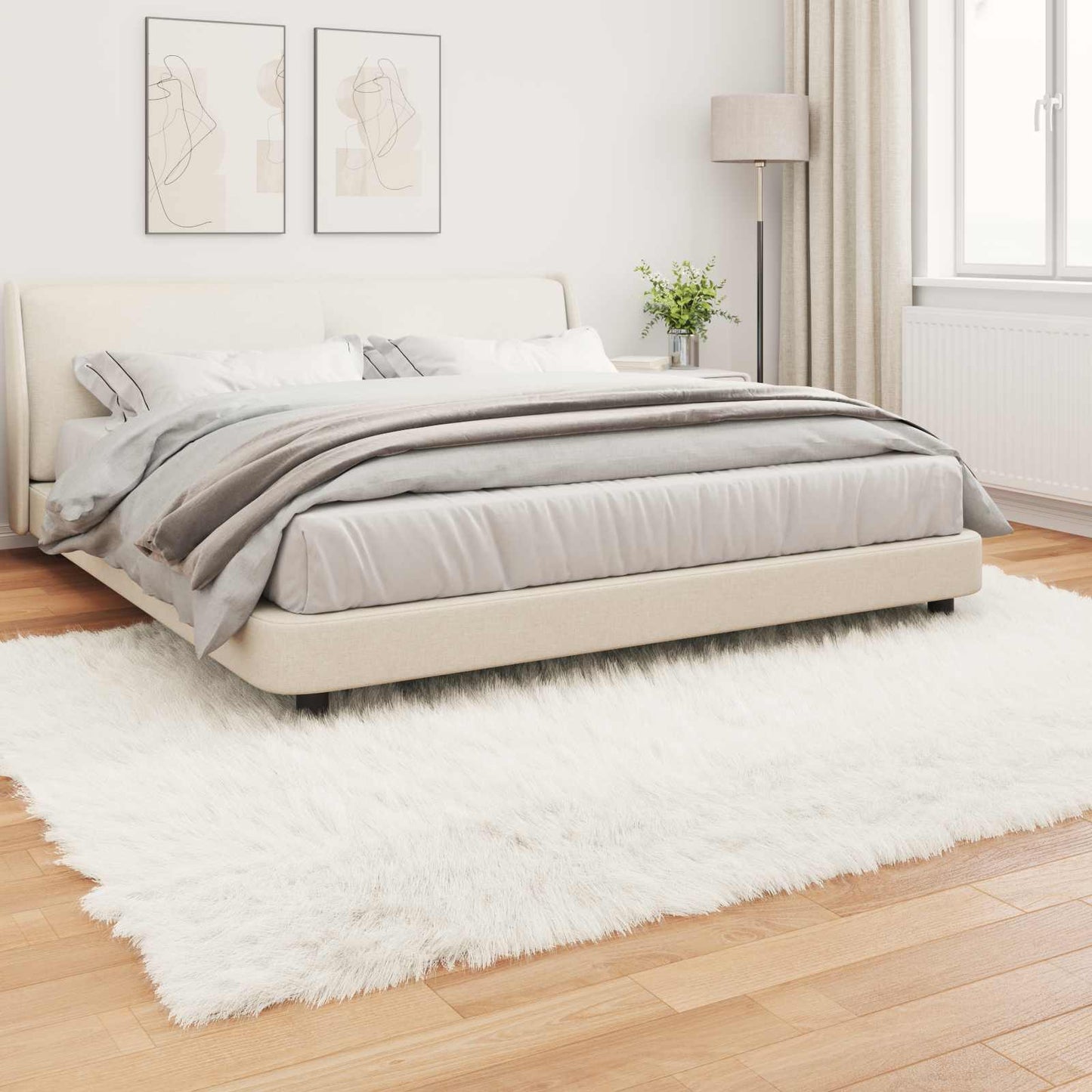 vidaXL Faux Sheepskin Rug TAFALLA White 240 x 340 cm Polyester