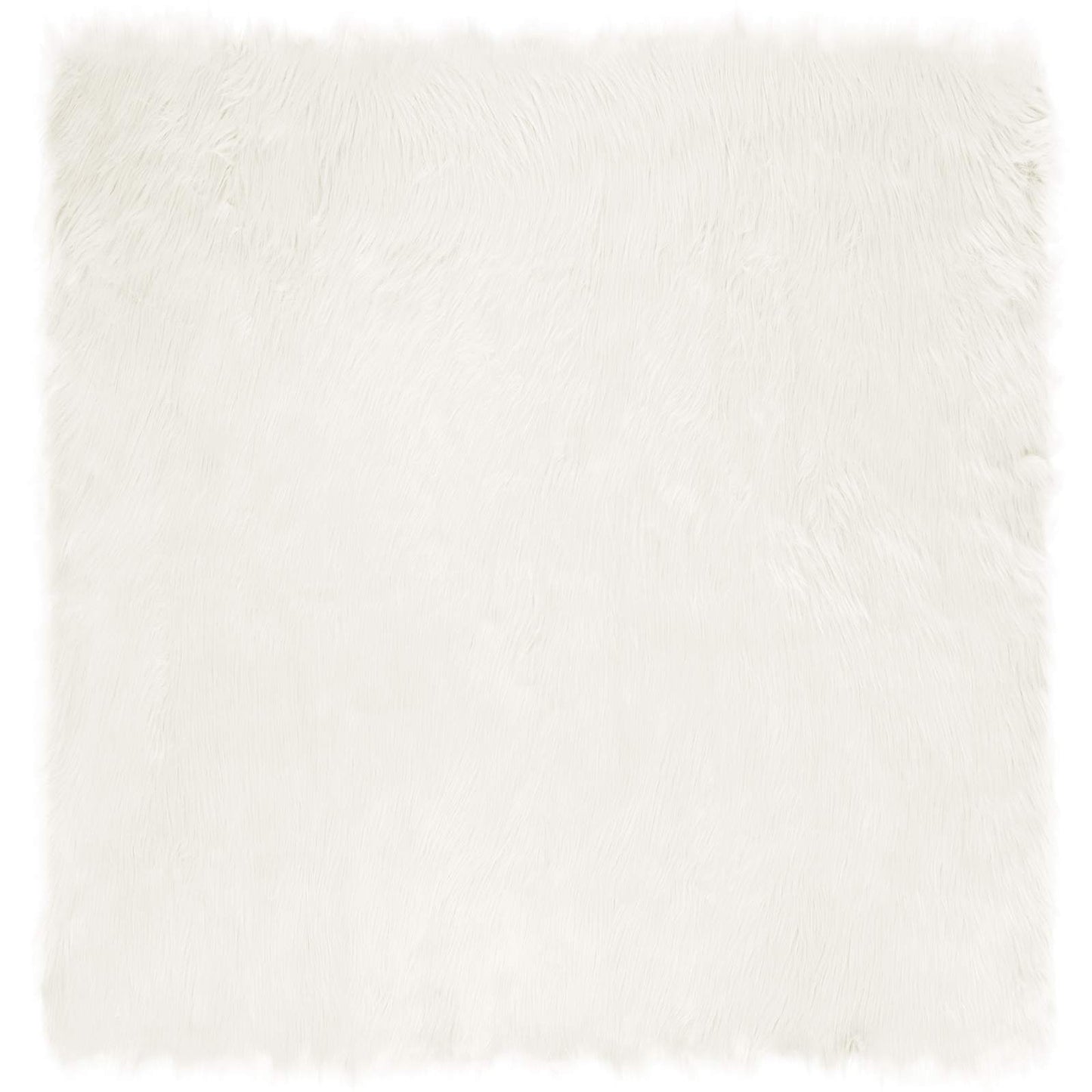 vidaXL Faux Sheepskin Rug TAFALLA White 120 x 120 cm Polyester