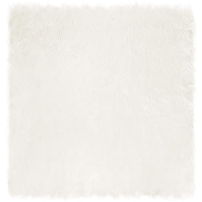 vidaXL Faux Sheepskin Rug TAFALLA White 120 x 120 cm Polyester