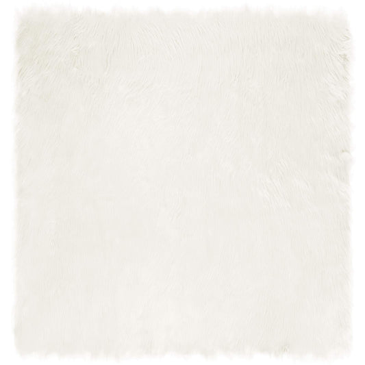 vidaXL Faux Sheepskin Rug TAFALLA White 120 x 120 cm Polyester