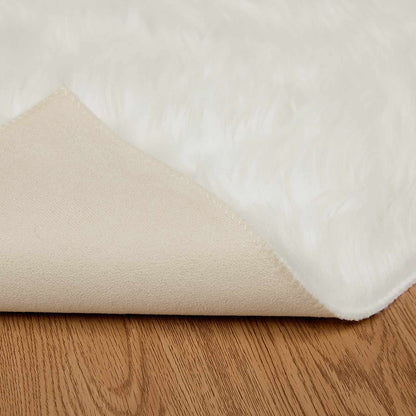 vidaXL Faux Sheepskin Rug TAFALLA White 200 x 200 cm Polyester