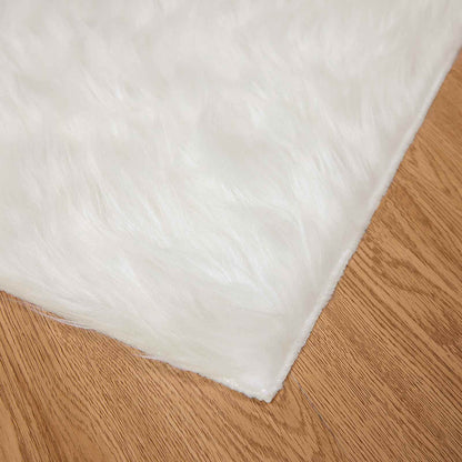 vidaXL Faux Sheepskin Rug TAFALLA White 200 x 200 cm Polyester