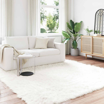 vidaXL Faux Sheepskin Rug TAFALLA White 200 x 200 cm Polyester