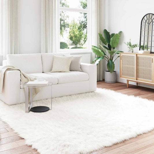 vidaXL Faux Sheepskin Rug TAFALLA White 240 x 240 cm Polyester