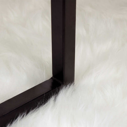 vidaXL Faux Sheepskin Rug TAFALLA White Ø 100 cm Polyester
