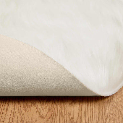 vidaXL Faux Sheepskin Rug TAFALLA White Ø 100 cm Polyester