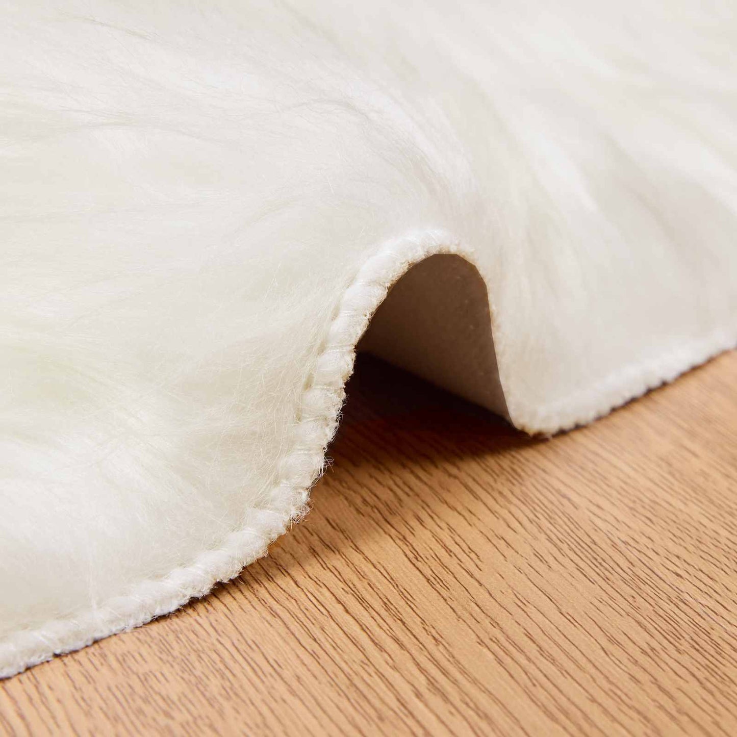 vidaXL Faux Sheepskin Rug TAFALLA White Ø 100 cm Polyester