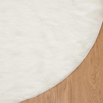vidaXL Faux Sheepskin Rug TAFALLA White Ø 100 cm Polyester