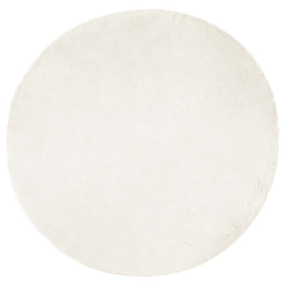 vidaXL Faux Sheepskin Rug TAFALLA White Ø 100 cm Polyester