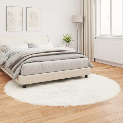 vidaXL Faux Sheepskin Rug TAFALLA White Ø 160 cm Polyester