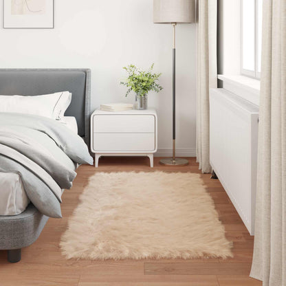vidaXL Faux Sheepskin Rug TAFALLA Beige 60 x 110 cm Polyester