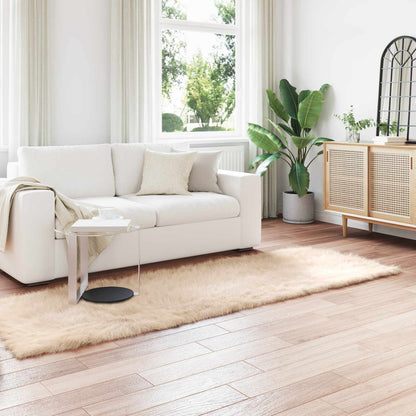 vidaXL Faux Sheepskin Rug TAFALLA Beige 80 x 250 cm Polyester
