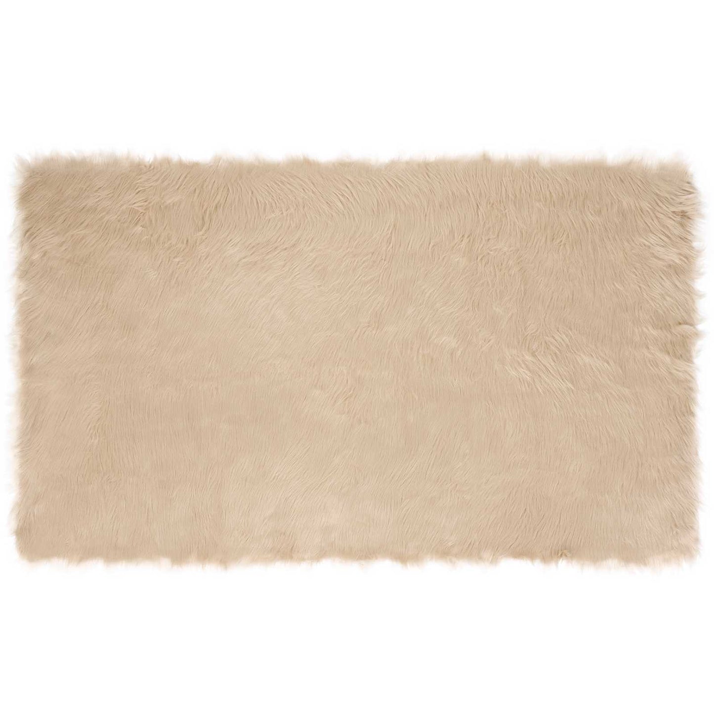 vidaXL Faux Sheepskin Rug TAFALLA Beige 100 x 200 cm Polyester