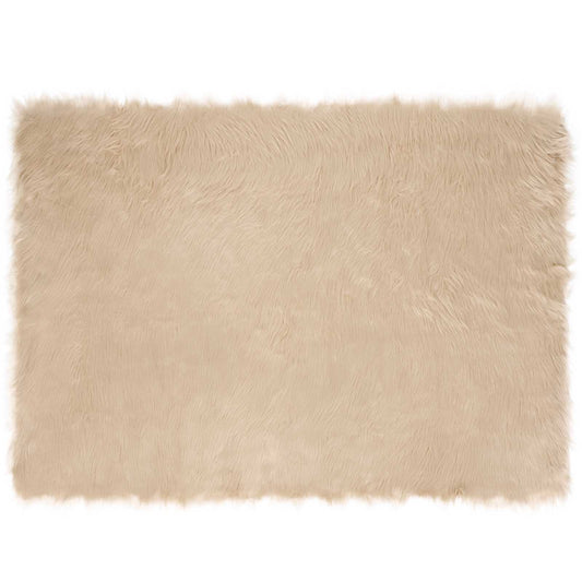 vidaXL Faux Sheepskin Rug TAFALLA Beige 120 x 170 cm Polyester