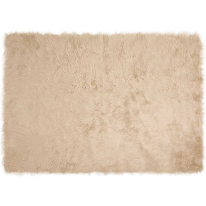 vidaXL Faux Sheepskin Rug TAFALLA Beige 140 x 200 cm Polyester