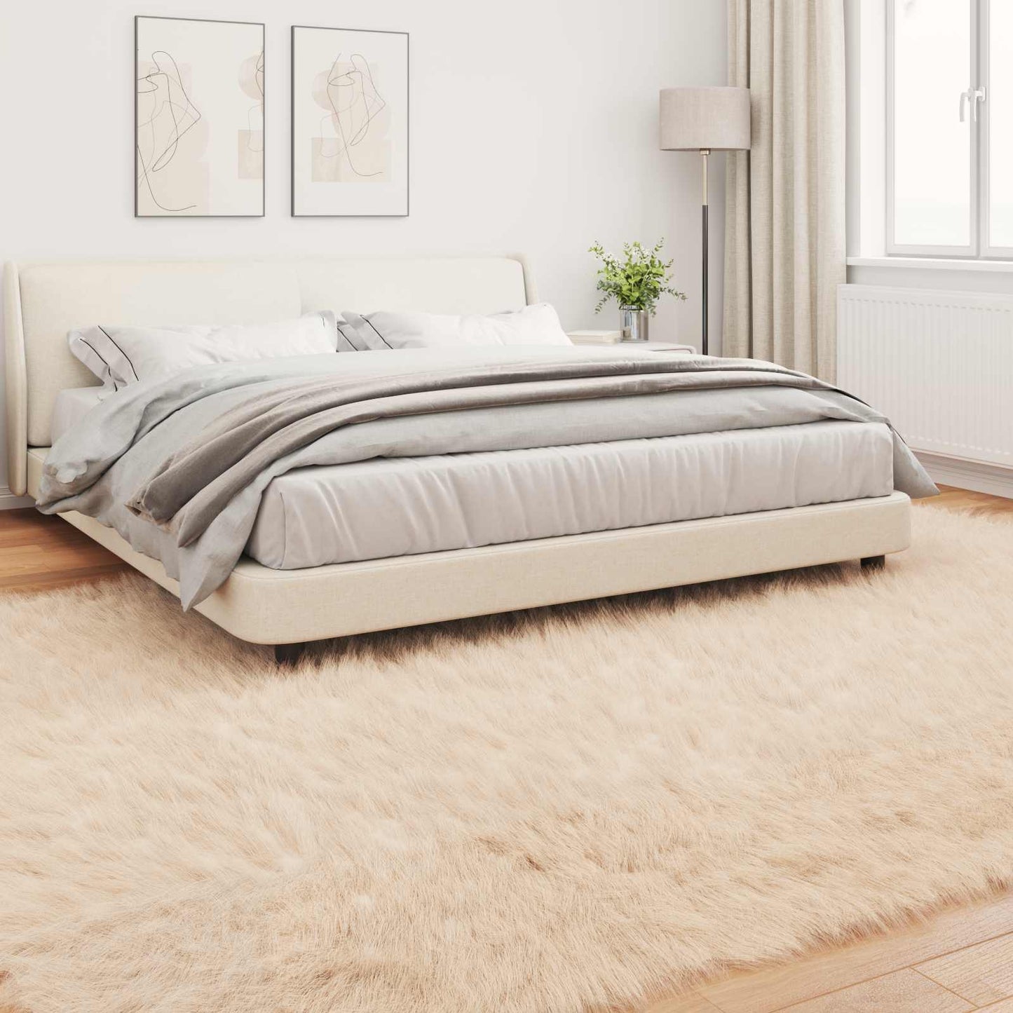 vidaXL Faux Sheepskin Rug TAFALLA Beige 240 x 340 cm Polyester