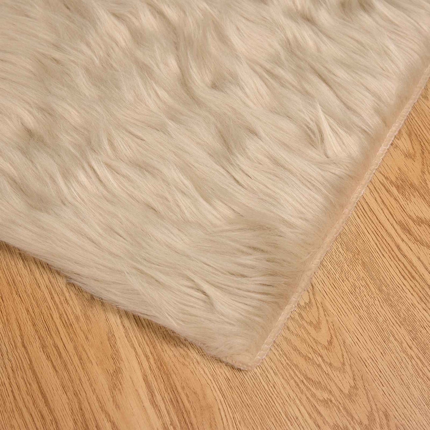 vidaXL Faux Sheepskin Rug TAFALLA Beige 120 x 120 cm Polyester