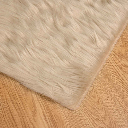 vidaXL Faux Sheepskin Rug TAFALLA Beige 120 x 120 cm Polyester