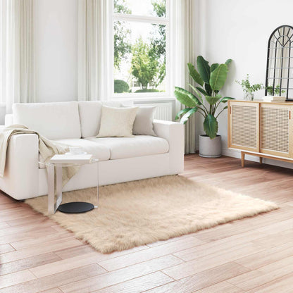 vidaXL Faux Sheepskin Rug TAFALLA Beige 160 x 160 cm Polyester