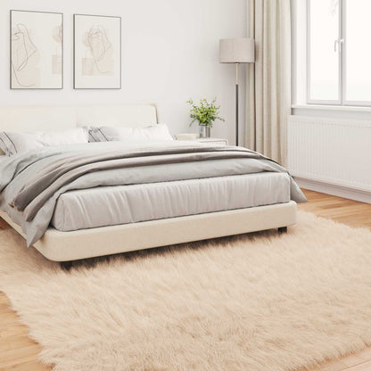 vidaXL Faux Sheepskin Rug TAFALLA Beige 200 x 200 cm Polyester