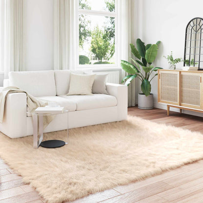 vidaXL Faux Sheepskin Rug TAFALLA Beige 240 x 240 cm Polyester
