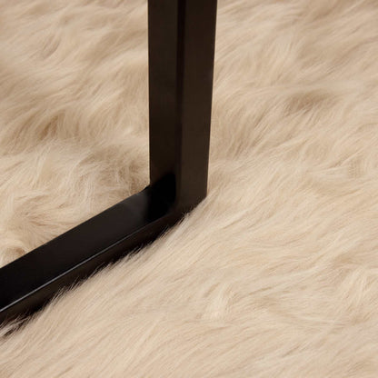 vidaXL Faux Sheepskin Rug TAFALLA Beige Ø 100 cm Polyester