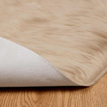 vidaXL Faux Sheepskin Rug TAFALLA Beige Ø 100 cm Polyester