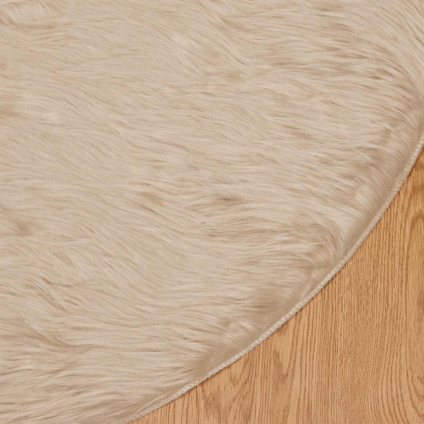 vidaXL Faux Sheepskin Rug TAFALLA Beige Ø 100 cm Polyester