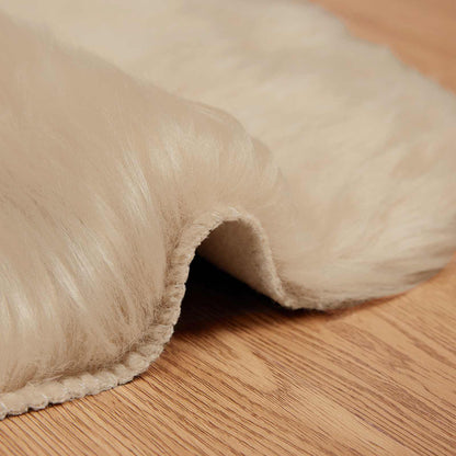 vidaXL Faux Sheepskin Rug TAFALLA Beige 60 x 90 cm Polyester