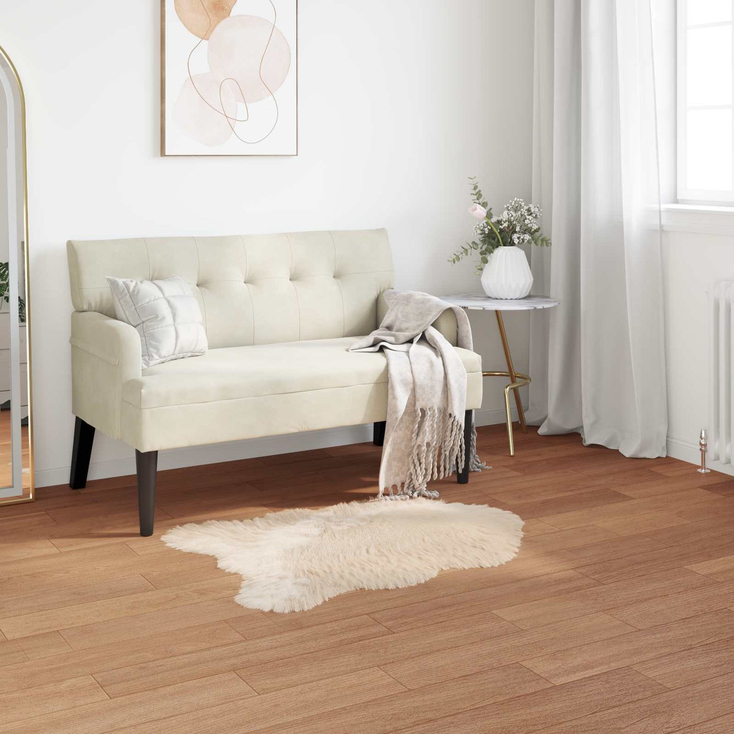 vidaXL Faux Sheepskin Rug TAFALLA Beige 60 x 90 cm Polyester
