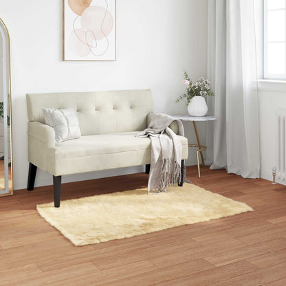 vidaXL Faux Sheepskin Rug TAFALLA Cream 60 x 110 cm Polyester