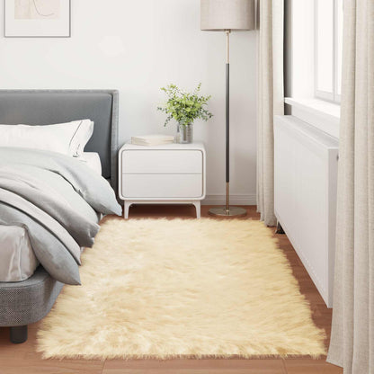 vidaXL Faux Sheepskin Rug TAFALLA Cream 80 x 200 cm Polyester