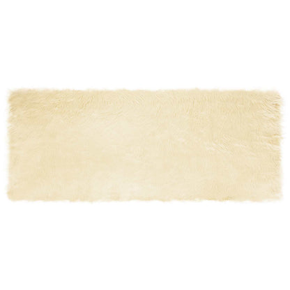 vidaXL Faux Sheepskin Rug TAFALLA Cream 80 x 200 cm Polyester