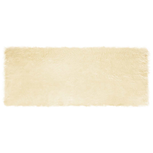 vidaXL Faux Sheepskin Rug TAFALLA Cream 80 x 200 cm Polyester