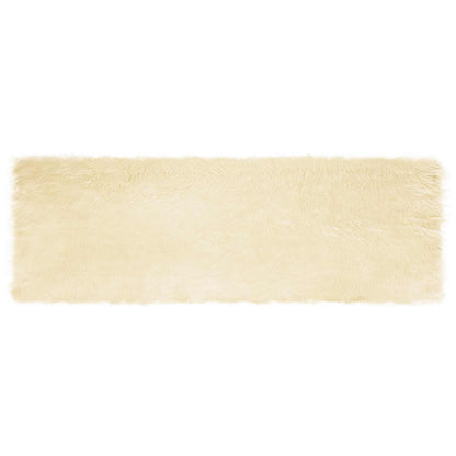vidaXL Faux Sheepskin Rug TAFALLA Cream 80 x 250 cm Polyester
