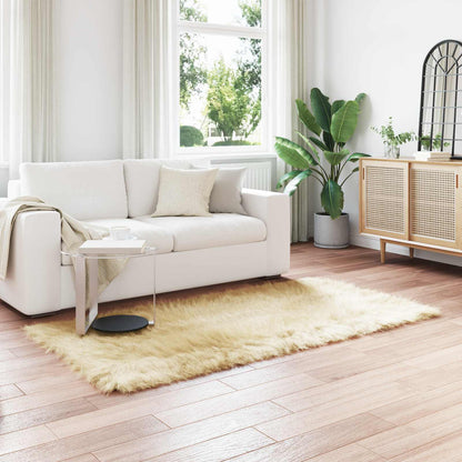 vidaXL Faux Sheepskin Rug TAFALLA Cream 100 x 200 cm Polyester