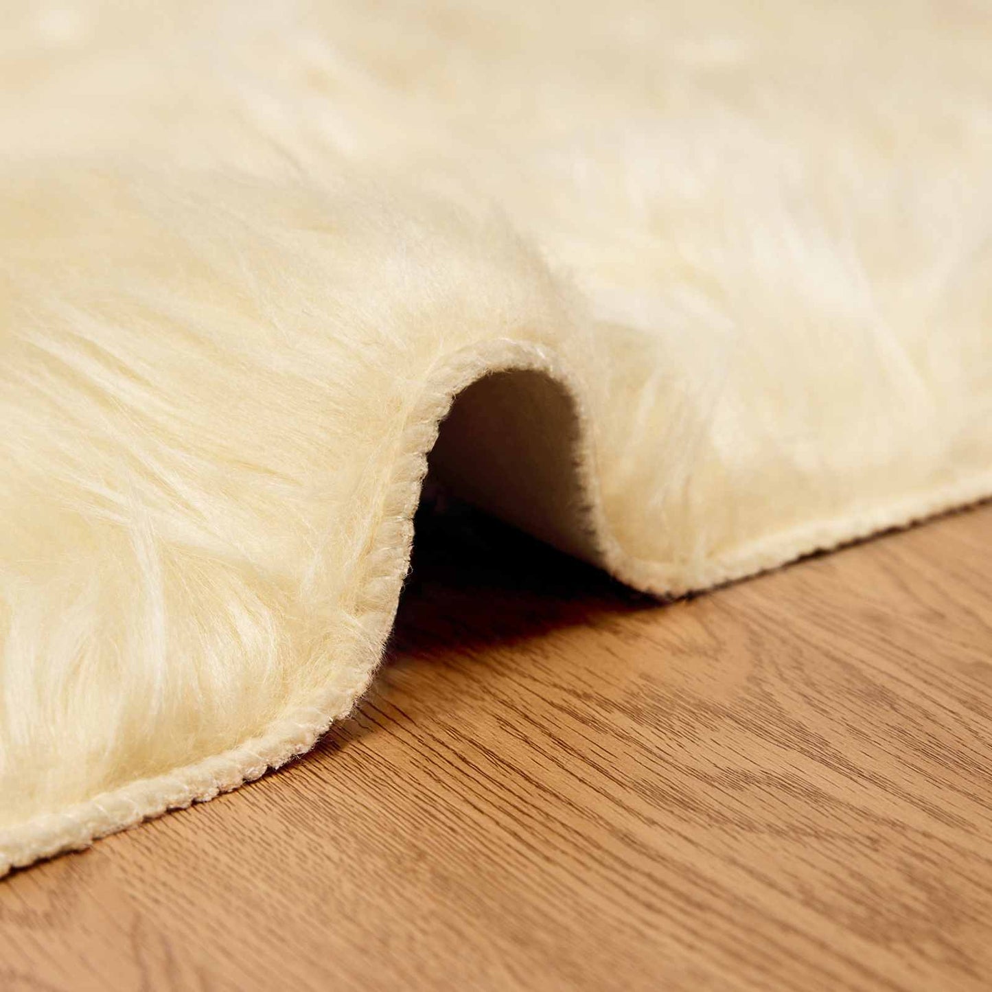 vidaXL Faux Sheepskin Rug TAFALLA Cream 120 x 170 cm Polyester