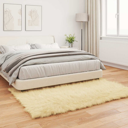 vidaXL Faux Sheepskin Rug TAFALLA Cream 120 x 170 cm Polyester