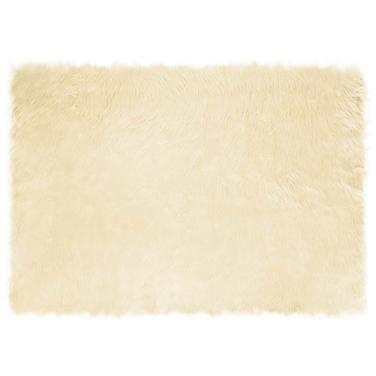 vidaXL Faux Sheepskin Rug TAFALLA Cream 140 x 200 cm Polyester