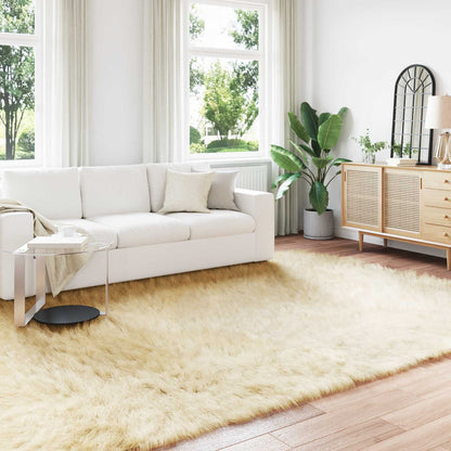 vidaXL Faux Sheepskin Rug TAFALLA Cream 200 x 280 cm Polyester