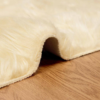 vidaXL Faux Sheepskin Rug TAFALLA Cream 160 x 160 cm Polyester